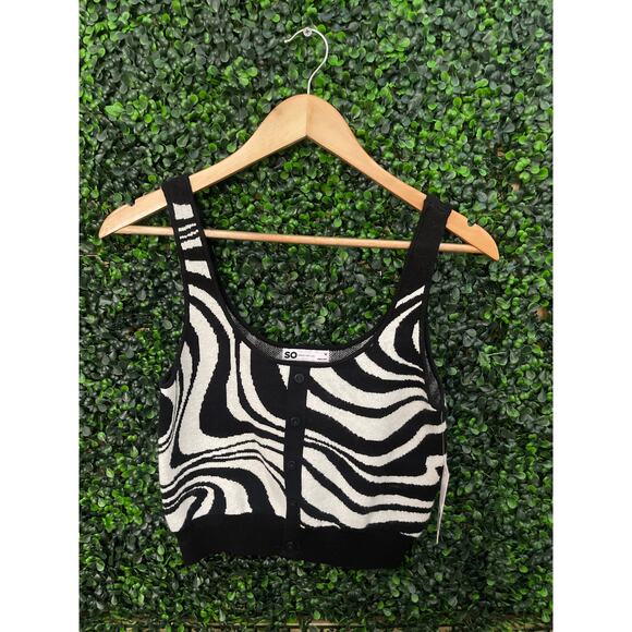 NWT SO size M women’s Soft Black and White Cami - Picture 1 of 5